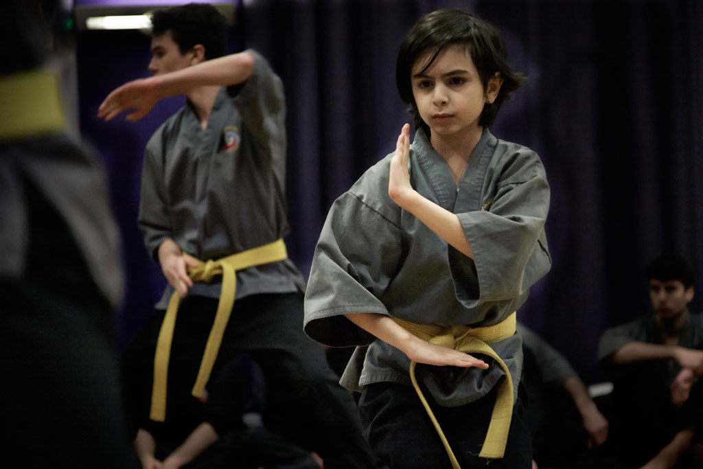 Child practising Kung Fu moves